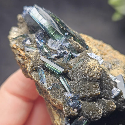 Vivianite Crystal Cluster 212g, Vivianite Specimen, Raw Blue