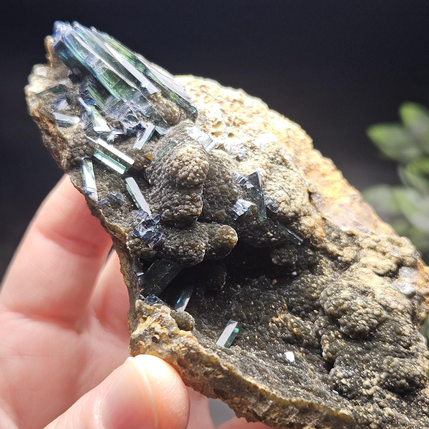 Vivianite Crystal Cluster 212g, Vivianite Specimen, Raw Blue