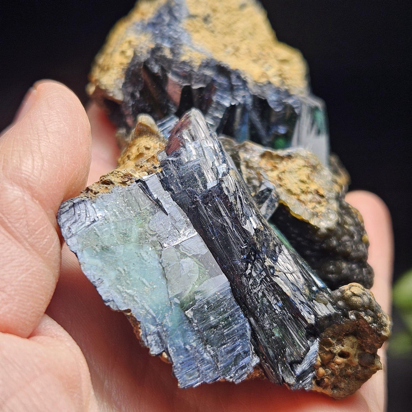 Vivianite Crystal Cluster 140g, Vivianite Specimen, Raw Blue