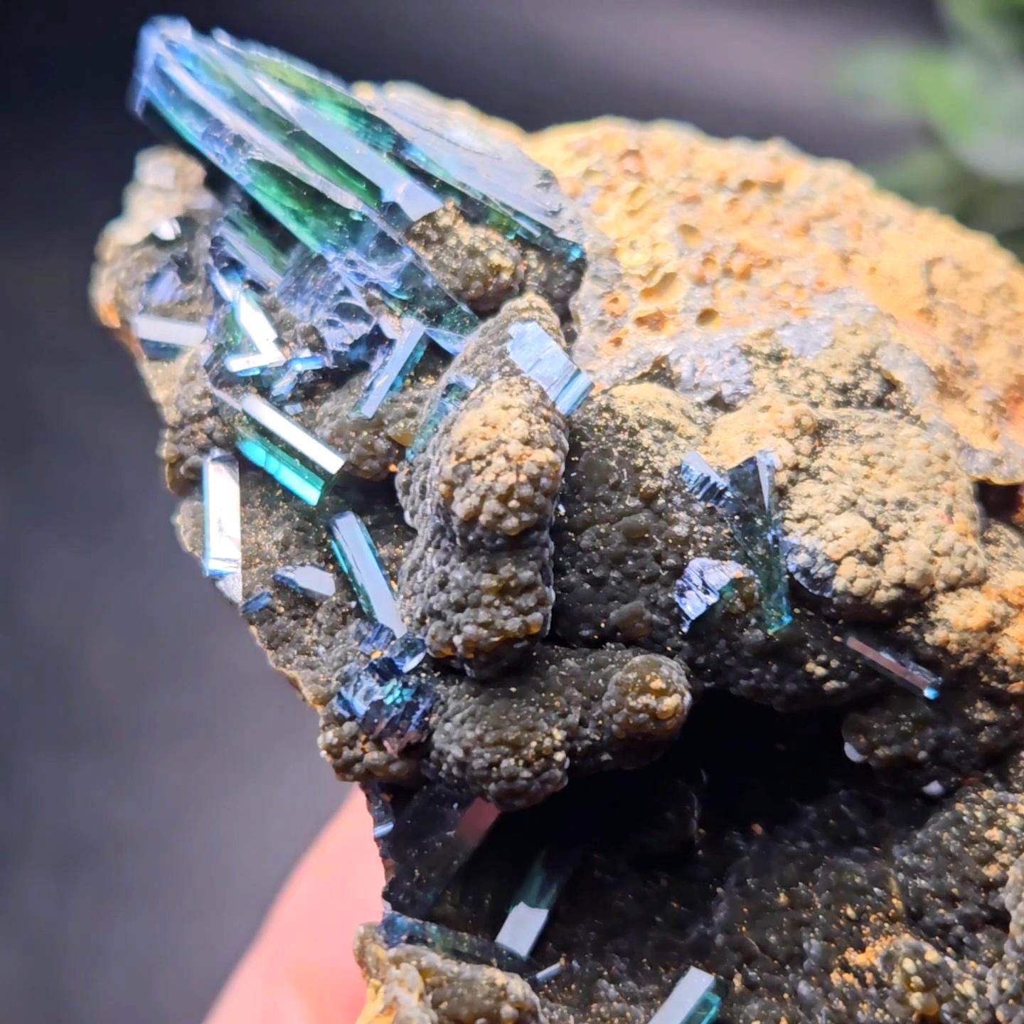 Vivianite Crystal Cluster 212g, Vivianite Specimen, Raw Blue