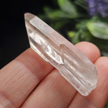 Peach Lemurian Quartz Crystal from Brazil, Pink Lemurian, Lemurian Seed Crystal