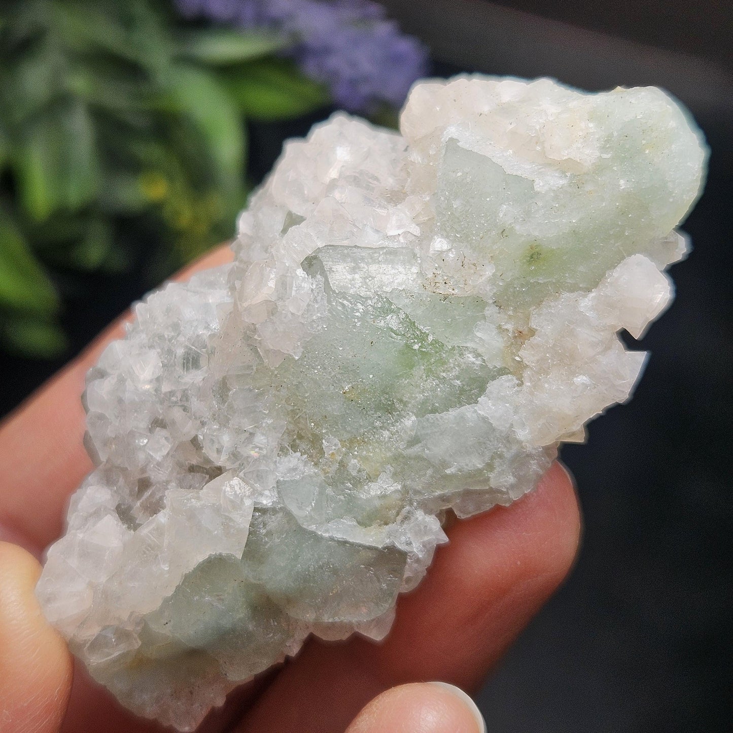 Datolite Crystal with Apophyllite Druze 60.8g