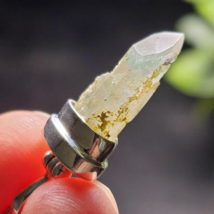 Ajoite Phantom in Quartz Crystal Pendant