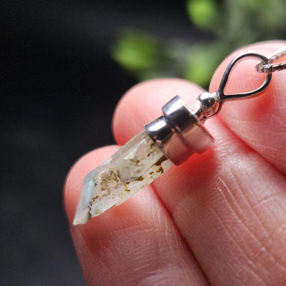 Ajoite Phantom in Quartz Crystal Pendant