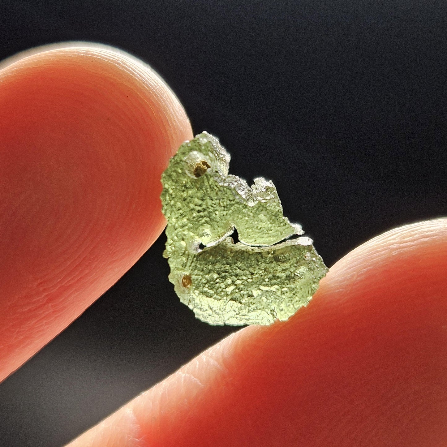 Moldavite Angel Chime Specimen 0.72g, Genuine Moldavite