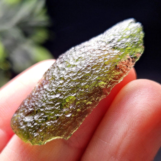 Moldavite Angel Chime Specimen 3.29g, Genuine Raw Moldavite Crystal