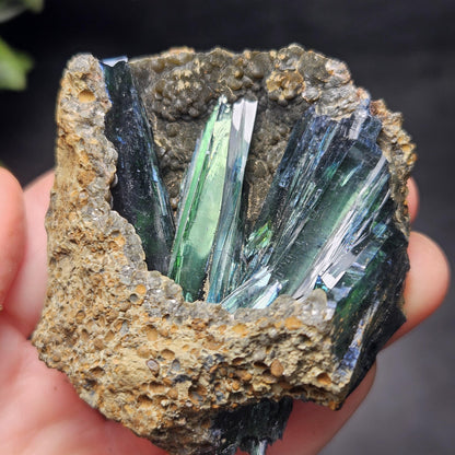 Vivianite Crystal Cluster 109.55g, Vivianite Specimen, Raw Blue
