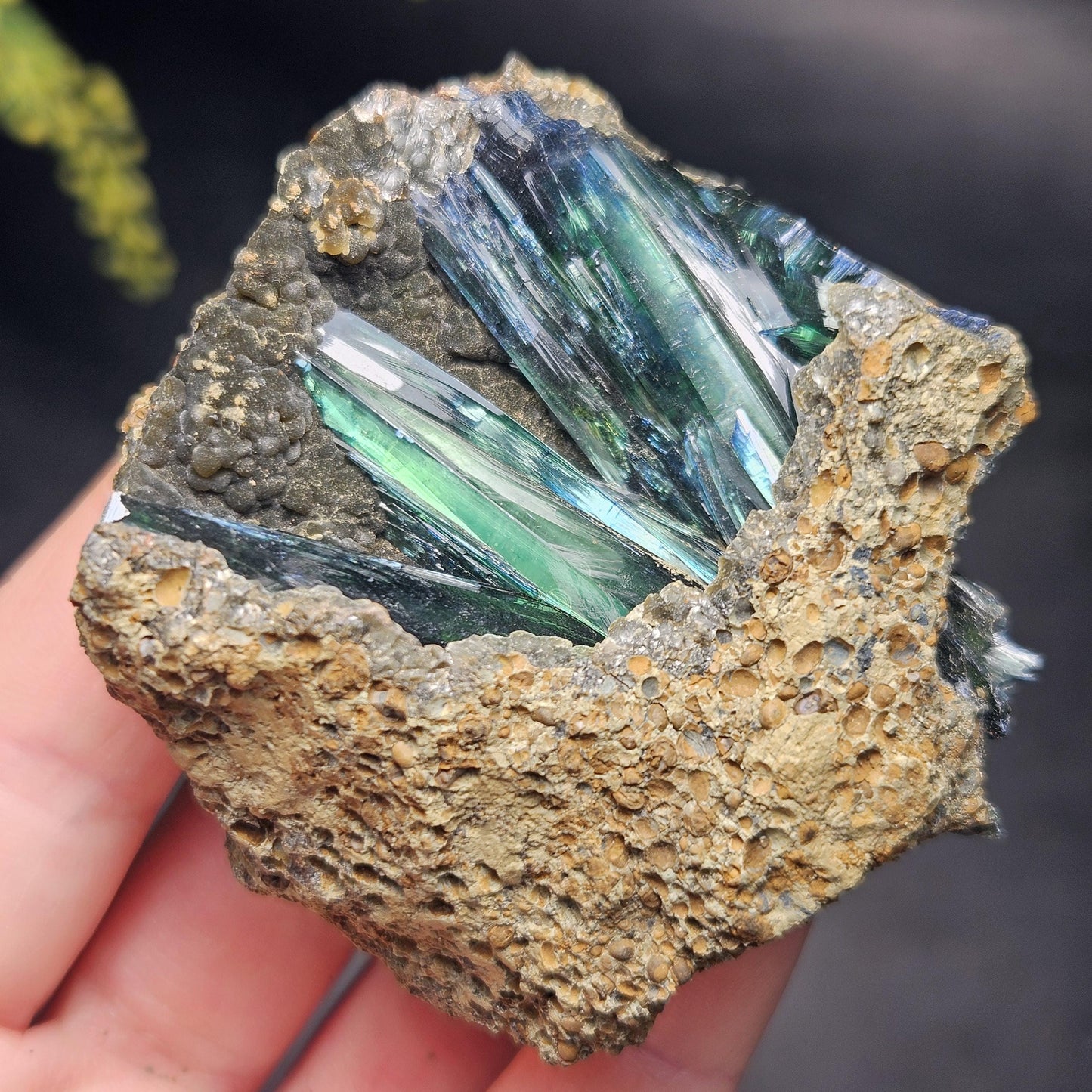 Vivianite Crystal Cluster 109.55g, Vivianite Specimen, Raw Blue
