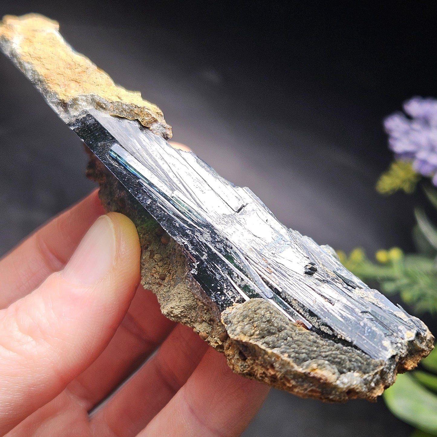 Vivianite PHANTOM Crystal Specimen 72.49g, Vivianite Crystal Cluster, Raw Blue