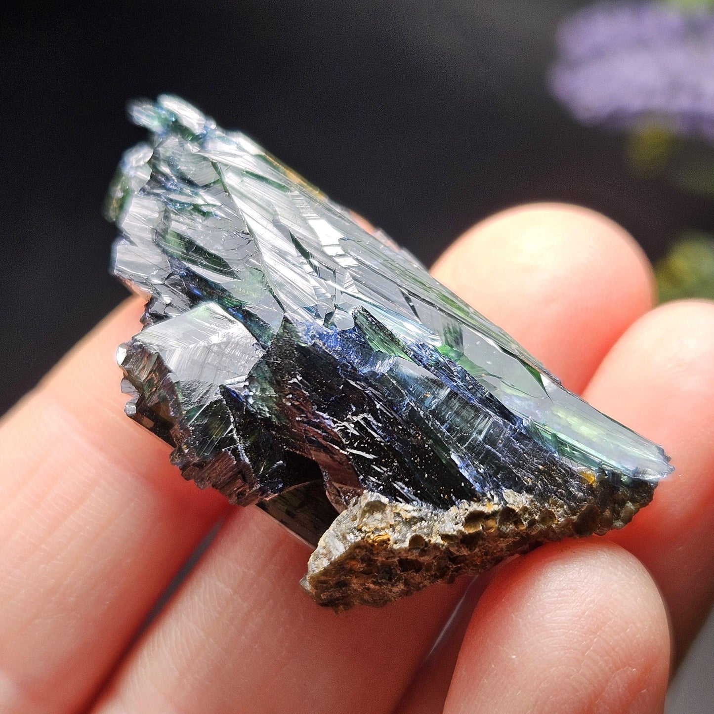 AAA Vivianite Crystal Specimen 13.37g, Terminated Vivianite Crystal, Raw Blue
