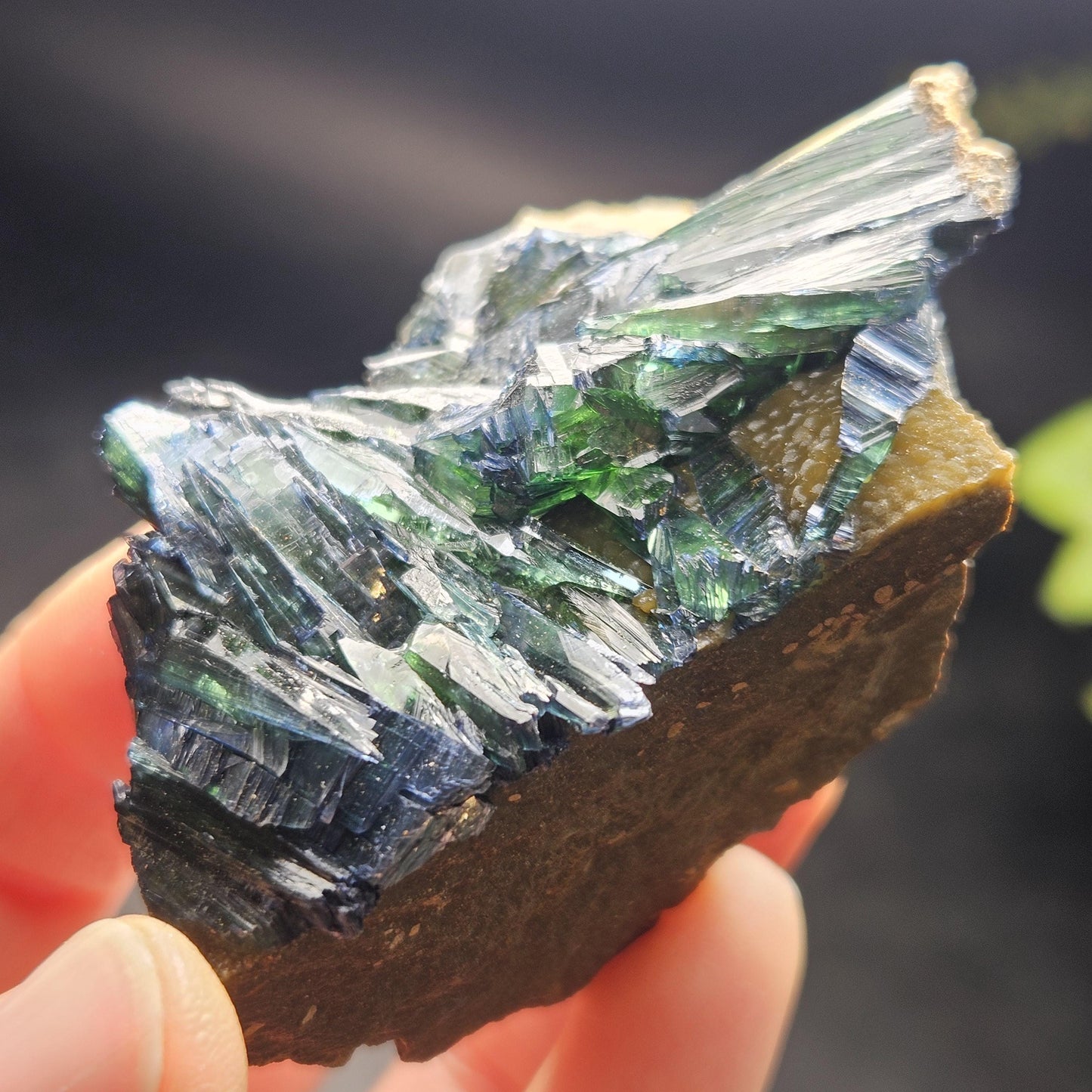 Vivianite Crystal Cluster 126.53g, Vivianite Specimen, Raw Blue