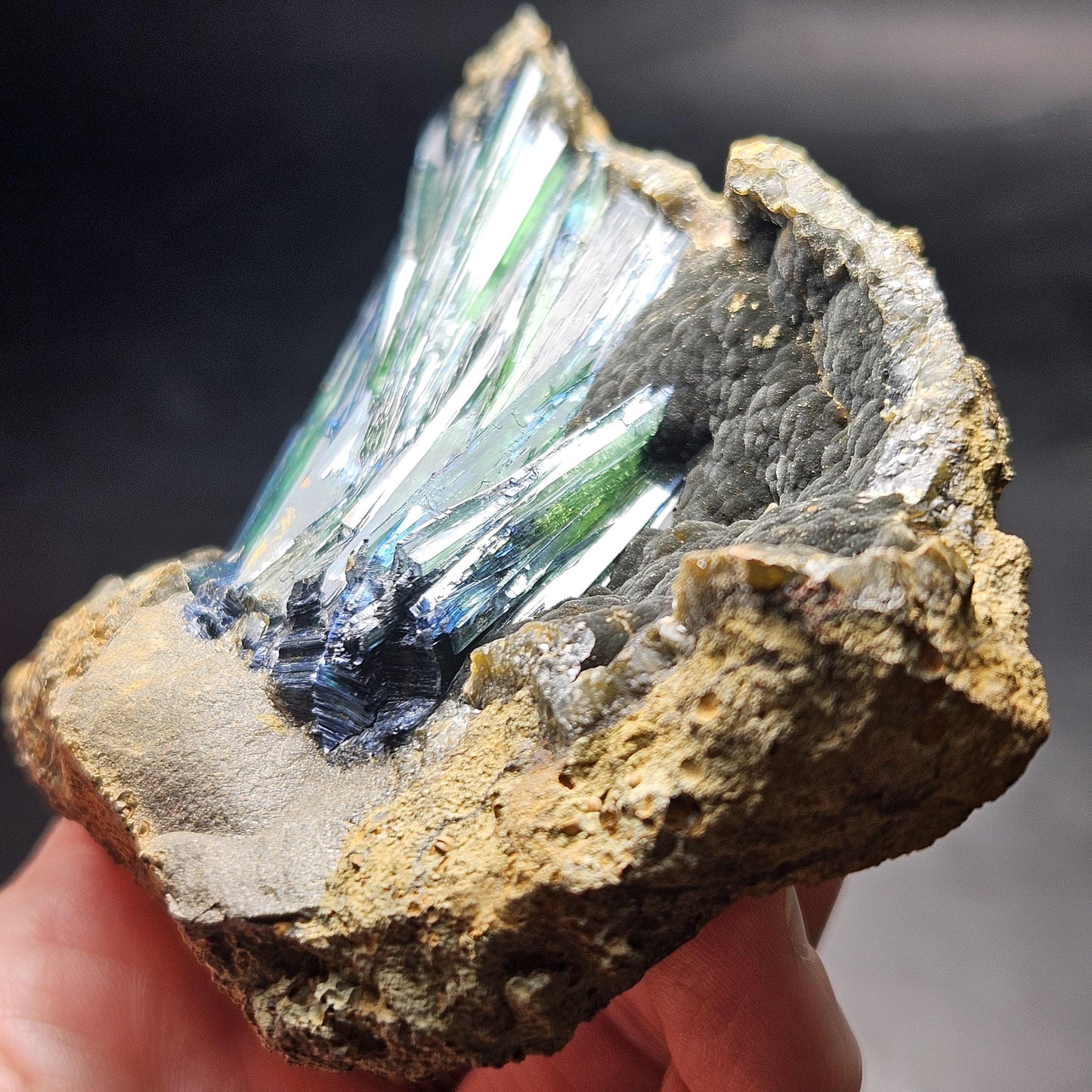 Vivianite Crystal Cluster 254.86g, Vivianite Specimen, Raw Blue