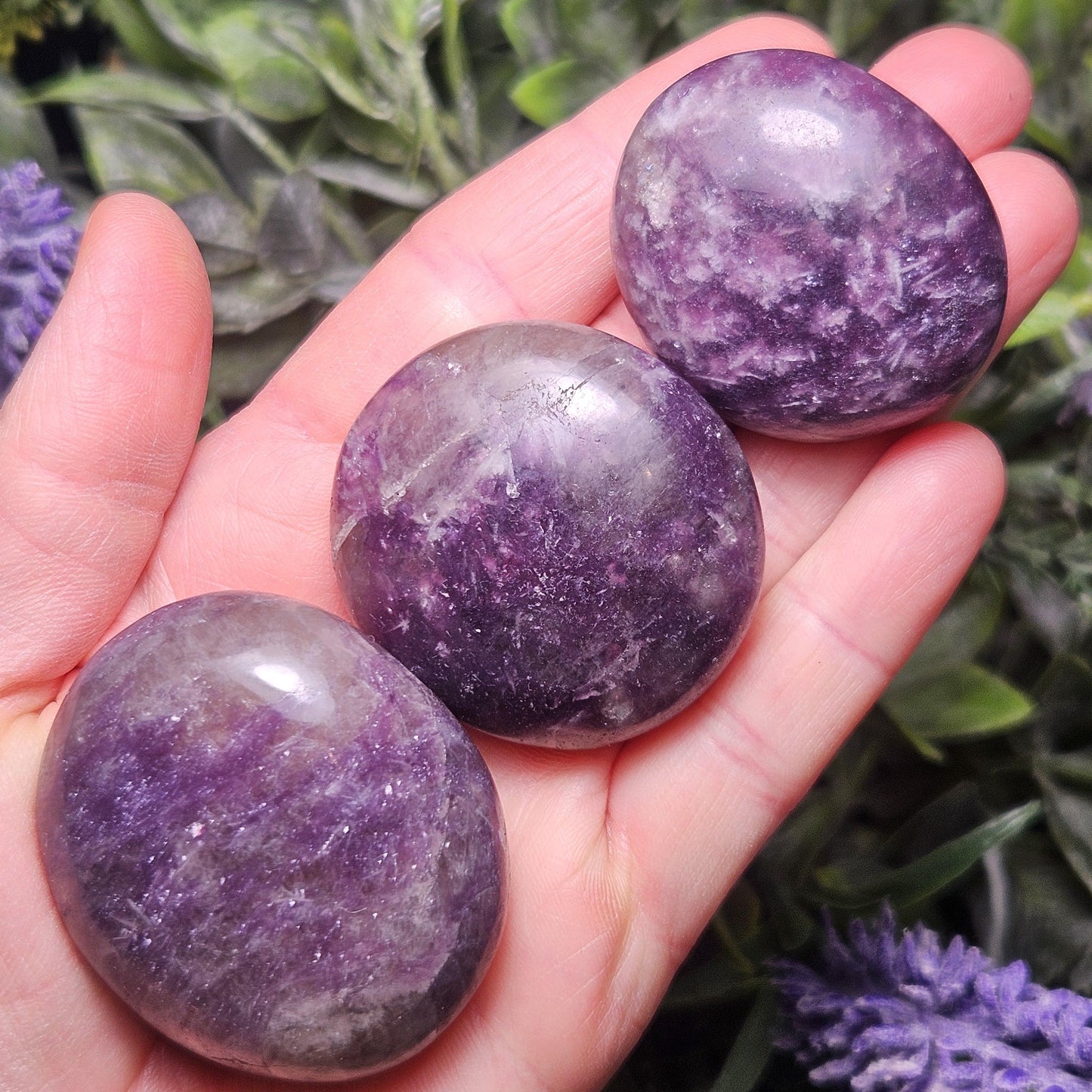Lepidolite Palm Stone, Choose Your Size