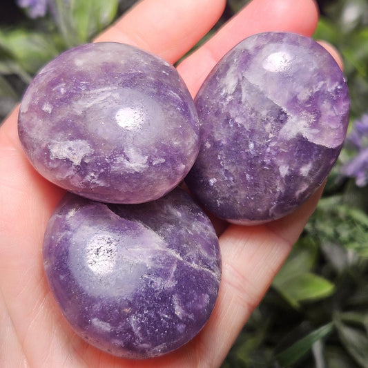 Lepidolite Palm Stone, Choose Your Size