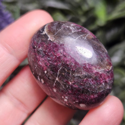 Red Tourmaline Crystal in Quartz (1.25"+), Rubellite Palm Stone