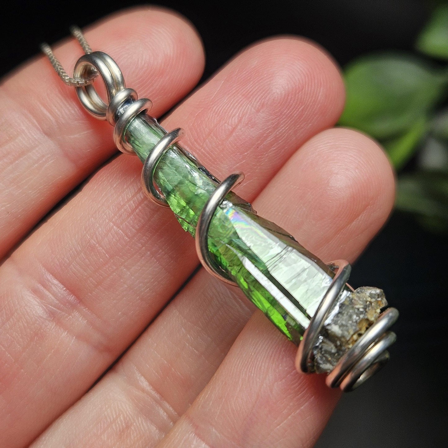 Vivianite Crystal Pendant, High Quality Terminated Specimen