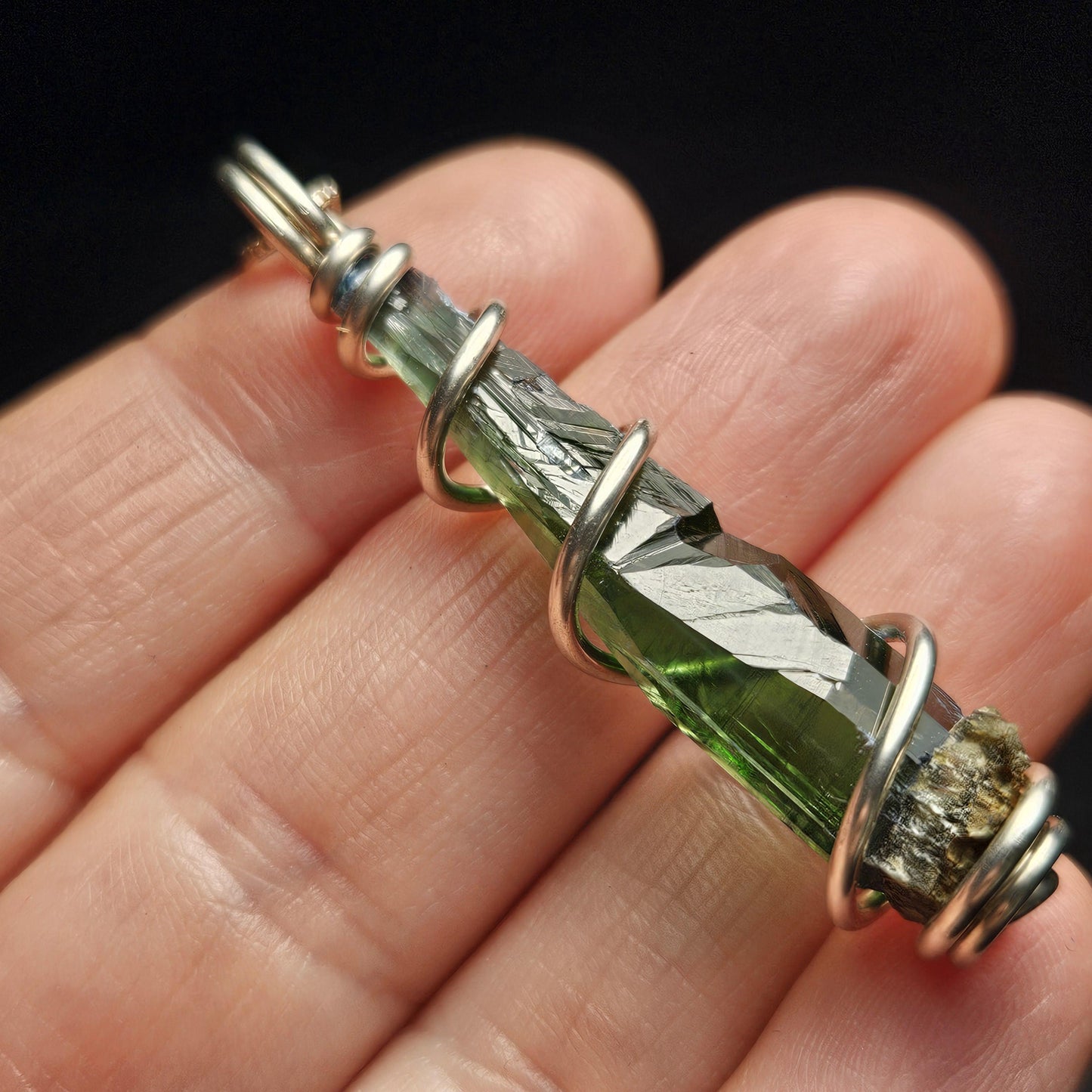 Vivianite Crystal Pendant, High Quality Terminated Specimen