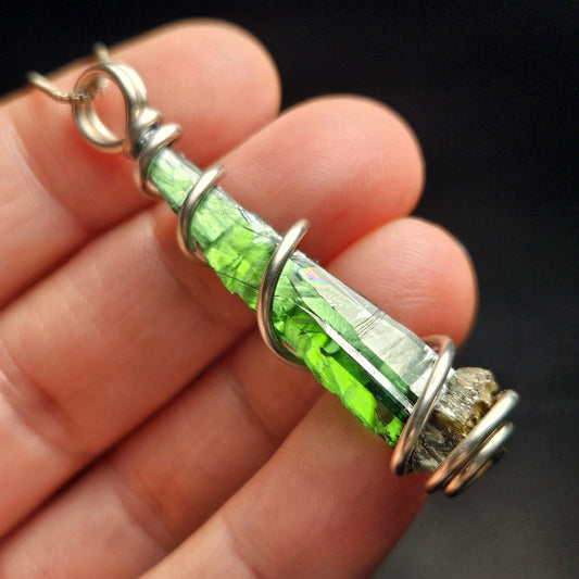 Vivianite Crystal Pendant, High Quality Terminated Specimen