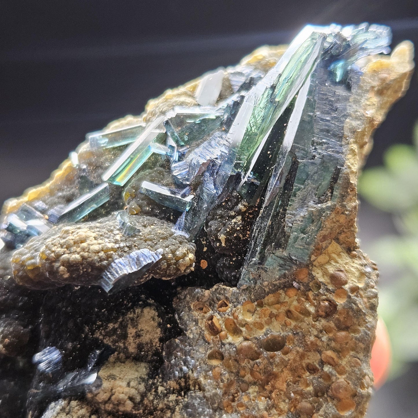 Vivianite Crystal Cluster 212g, Vivianite Specimen, Raw Blue
