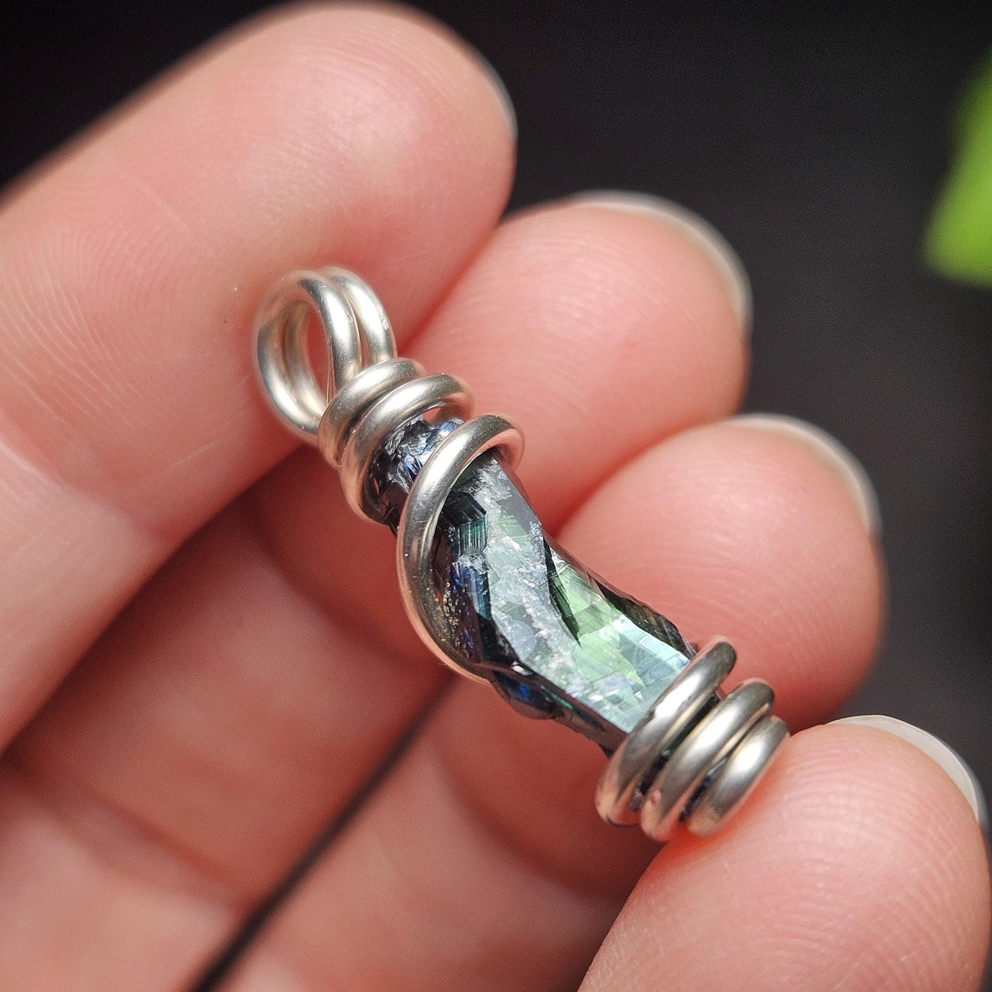 Vivianite Crystal Pendant, High Quality Terminated Specimen