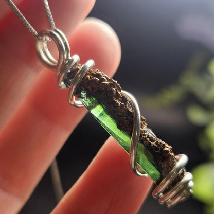 Vivianite Crystal Pendant, High Quality Terminated Specimen