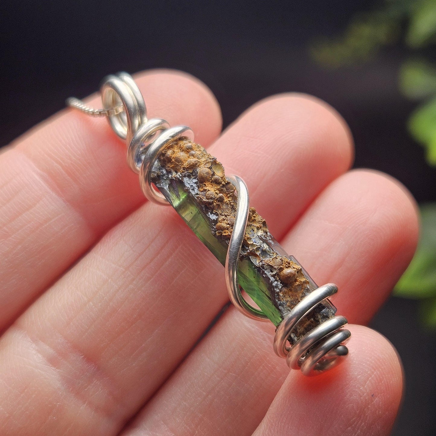 Vivianite Crystal Pendant, High Quality Terminated Specimen