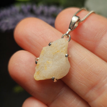 Phenacite Pendant, Nigerian Gold Phenakite Crystal Sterling Silver Necklace