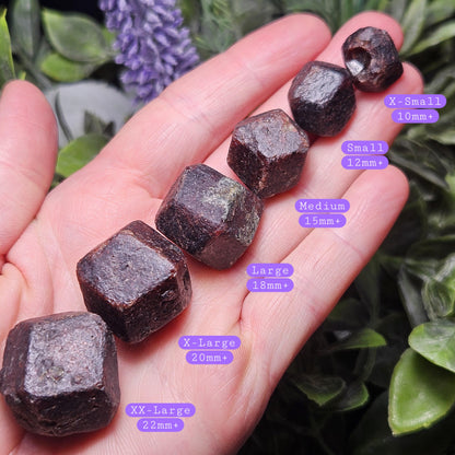 Raw Garnet Dodecahedron Crystal (Choose Your Size)