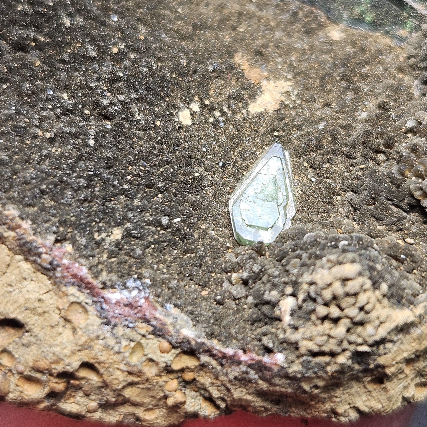 Vivianite PHANTOM Crystal with Ludlamite Specimen 38.12g, Vivianite Crystal Cluster, Raw Blue