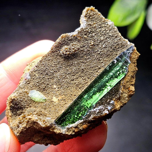 Vivianite PHANTOM Crystal with Ludlamite Specimen 38.12g, Vivianite Crystal Cluster, Raw Blue