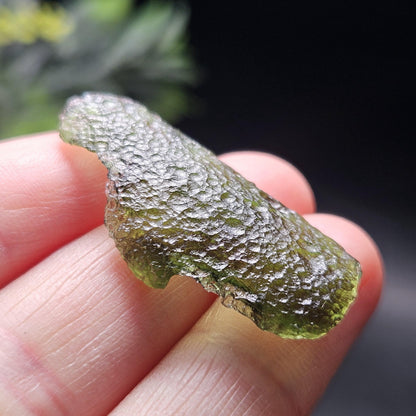 Moldavite Angel Chime Specimen 3.29g, Genuine Raw Moldavite Crystal