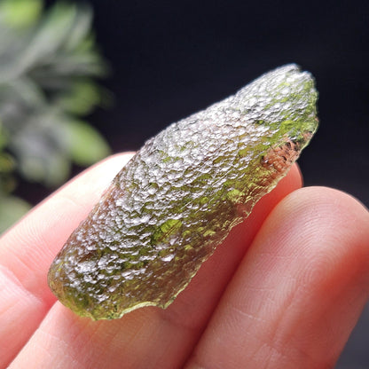 Moldavite Angel Chime Specimen 3.29g, Genuine Raw Moldavite Crystal