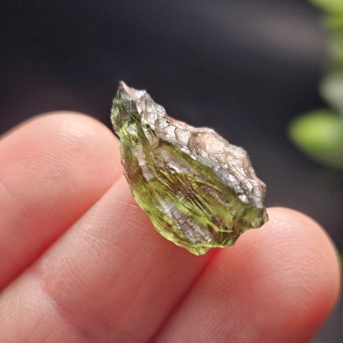 Moldavite Poison Green Specimen 1.33g, Authentic Raw Moldavite Crystal from Vrabce