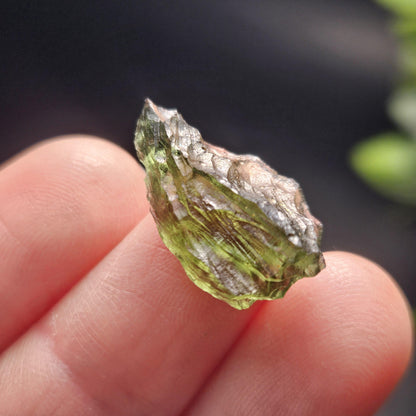 Moldavite Poison Green Specimen 1.33g, Authentic Raw Moldavite Crystal from Vrabce