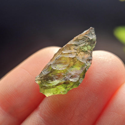 Moldavite Poison Green Specimen 1.33g, Authentic Raw Moldavite Crystal from Vrabce