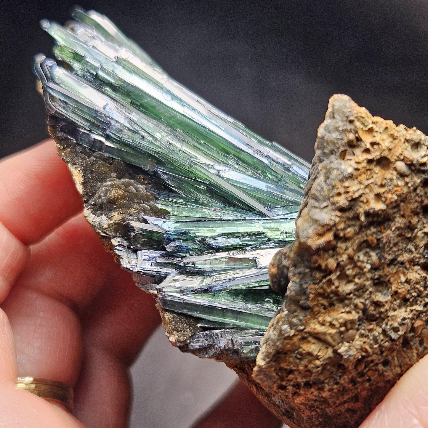 Vivianite Crystal Cluster 254.86g, Vivianite Specimen, Raw Blue
