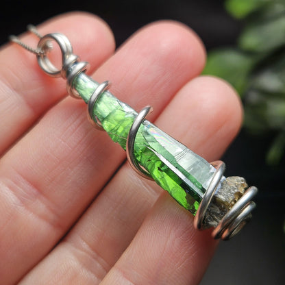 Vivianite Crystal Pendant, High Quality Terminated Specimen