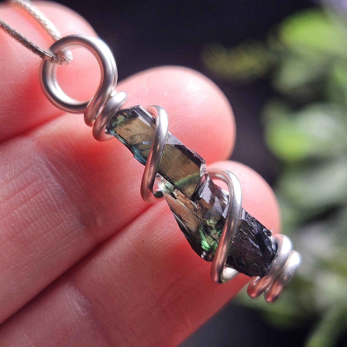 Vivianite Crystal Pendant, High Quality Terminated Specimen