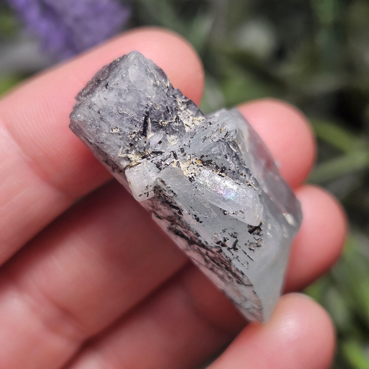 Aquamarine with Black Tourmaline Needle Inclusions, 11.47 grams