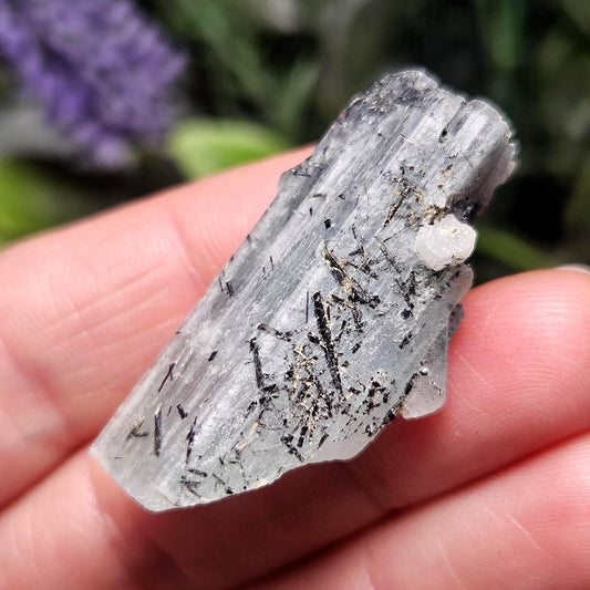 Aquamarine with Black Tourmaline Needle Inclusions, 11.47 grams