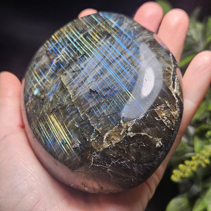 MASSIVE Labradorite Palm Stone 1.19lbs, Madagascar Labradorite Polished Crystal