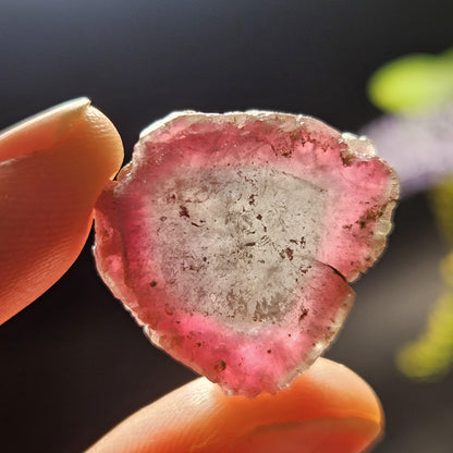 Purple & Pink Tourmaline Slice 5.40g, Watermelon Tourmaline Crystal – Polished Tourmaline Slice