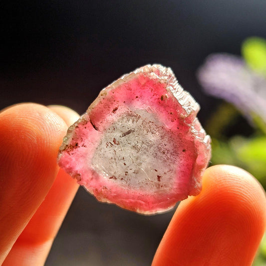 Purple & Pink Tourmaline Slice 5.40g, Watermelon Tourmaline Crystal – Polished Tourmaline Slice