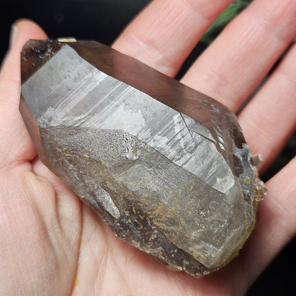 Hyalite Opal on Smoky Quartz Crystal 129.9g, Namibian Crystal Specimen