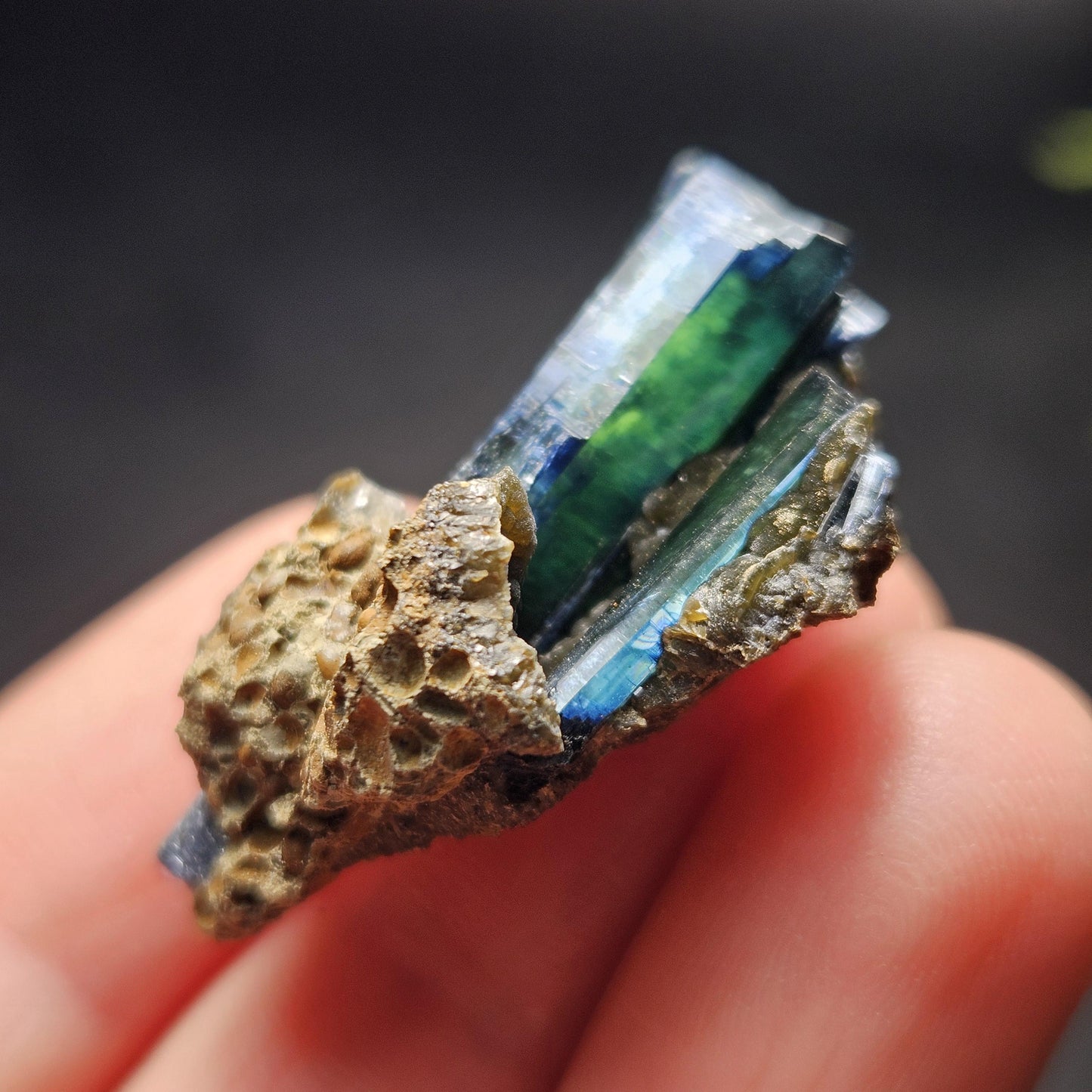 Vivianite Crystal Cluster 7.48g, Vivianite Specimen, Raw Blue