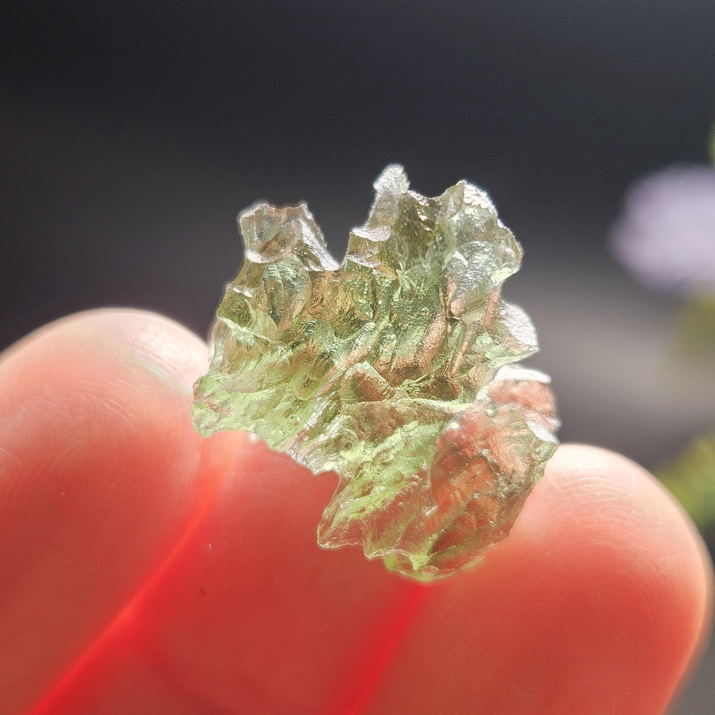 Besednice "Hedgehog" Moldavite 1.73g with Natural HOLE