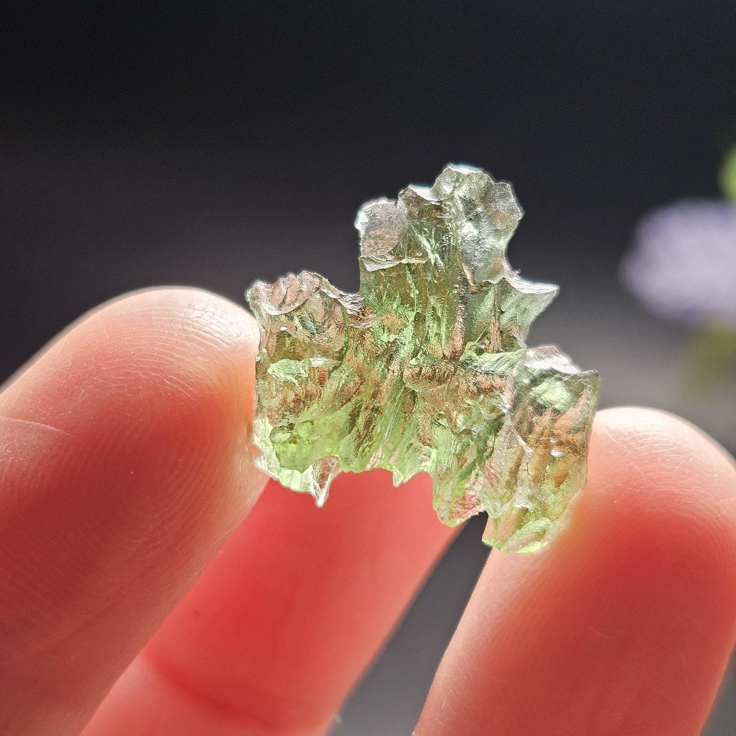 Besednice "Hedgehog" Moldavite 1.73g with Natural HOLE