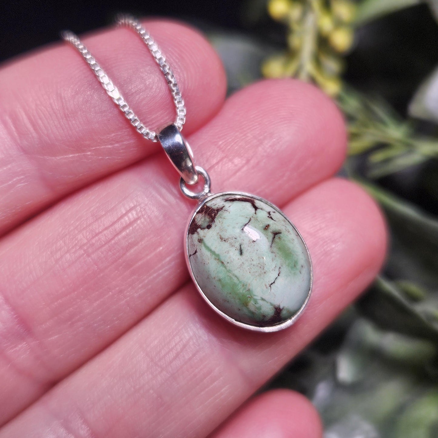 Turquoise Crystal Pendant, Natural Egyptian Turquoise Necklace