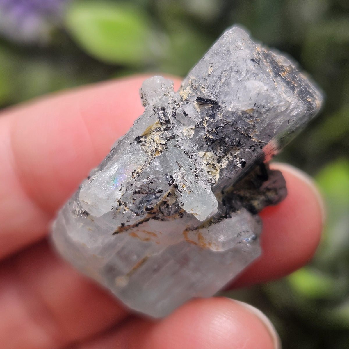 Aquamarine with Black Tourmaline Needle Inclusions, 11.47 grams