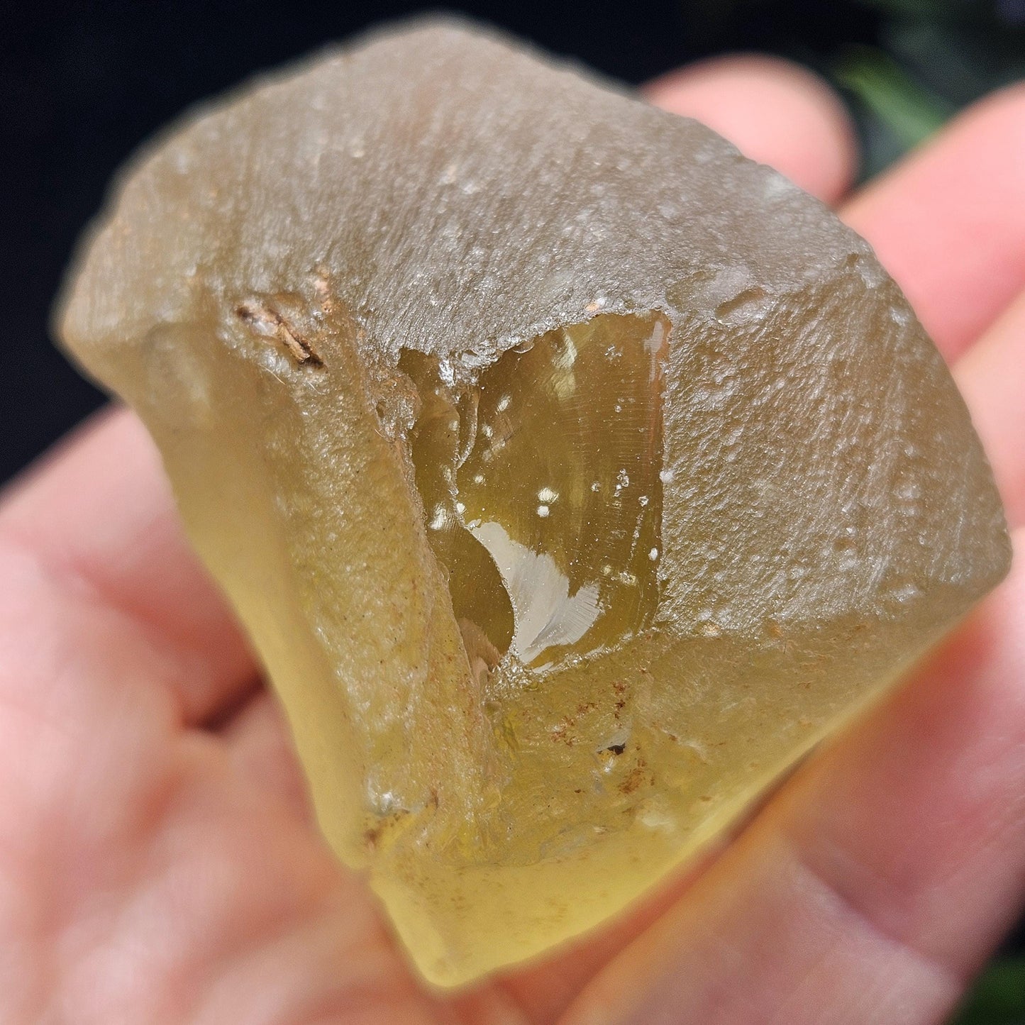 Libyan Desert Glass Specimen 74.66g, Cristobalite Inclusions